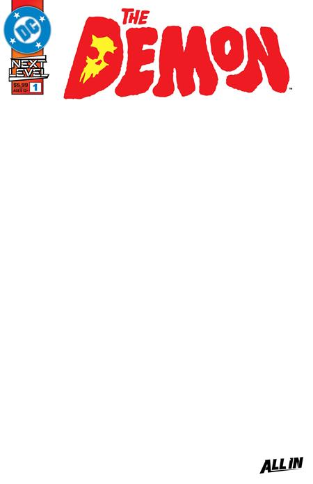 DEMON #1 CVR F BLANK CARD STOCK VAR - PREORDER (FOC 14/9/26) DUE IN STORE 7/10/26