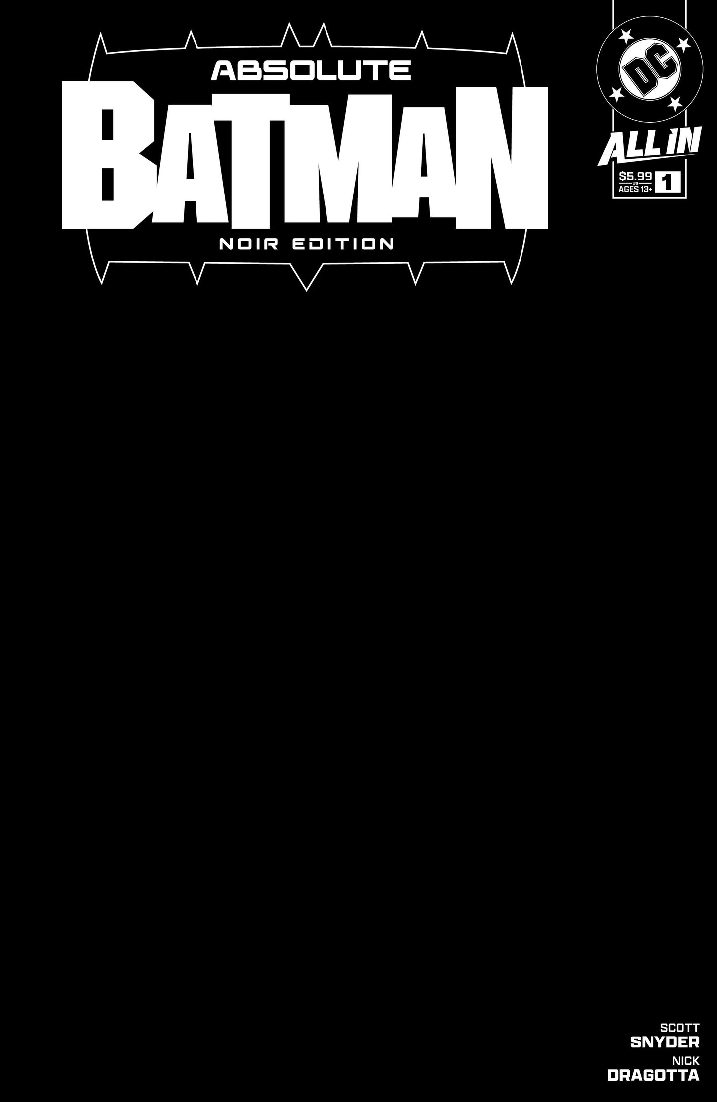 ABSOLUTE BATMAN NOIR EDITION #1 (ONE SHOT) CVR B BLACK CARD STOCK VAR