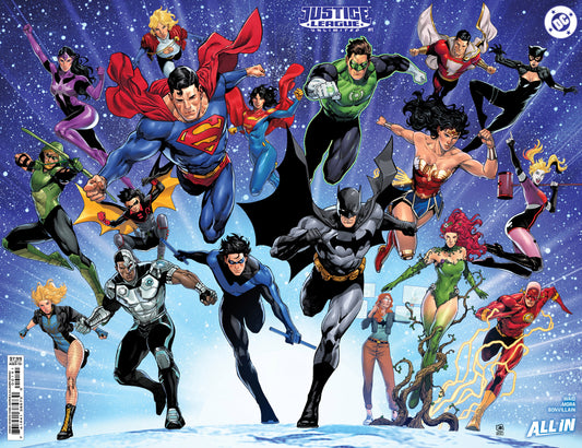 JUSTICE LEAGUE UNLIMITED #1 CVR H DANIEL SAMPERE WRAPAROUND RAISED UV FOIL VAR