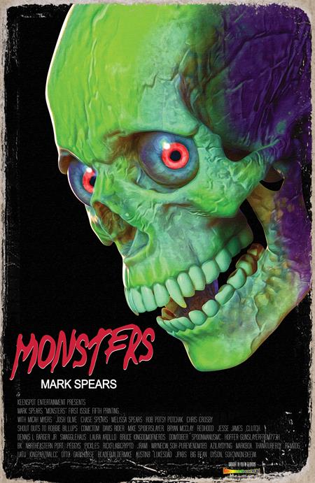 MARK SPEARS MONSTERS #1 5TH PTG CVR B INC 1:20 EVIL DEAD HOMAGE VAR - RED HOT BOOK!