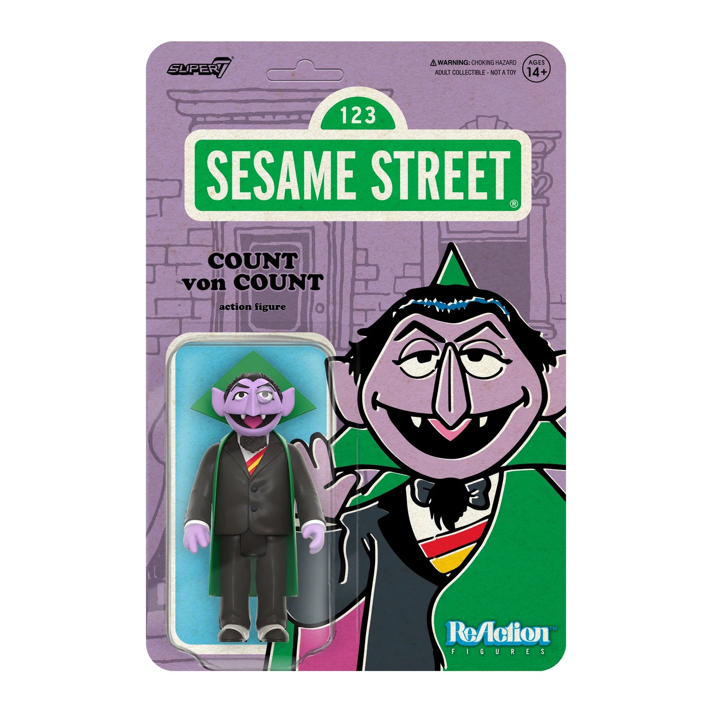 SESAME STREET SERIES 1 REACTION FIGURE COUNT VON COUNT