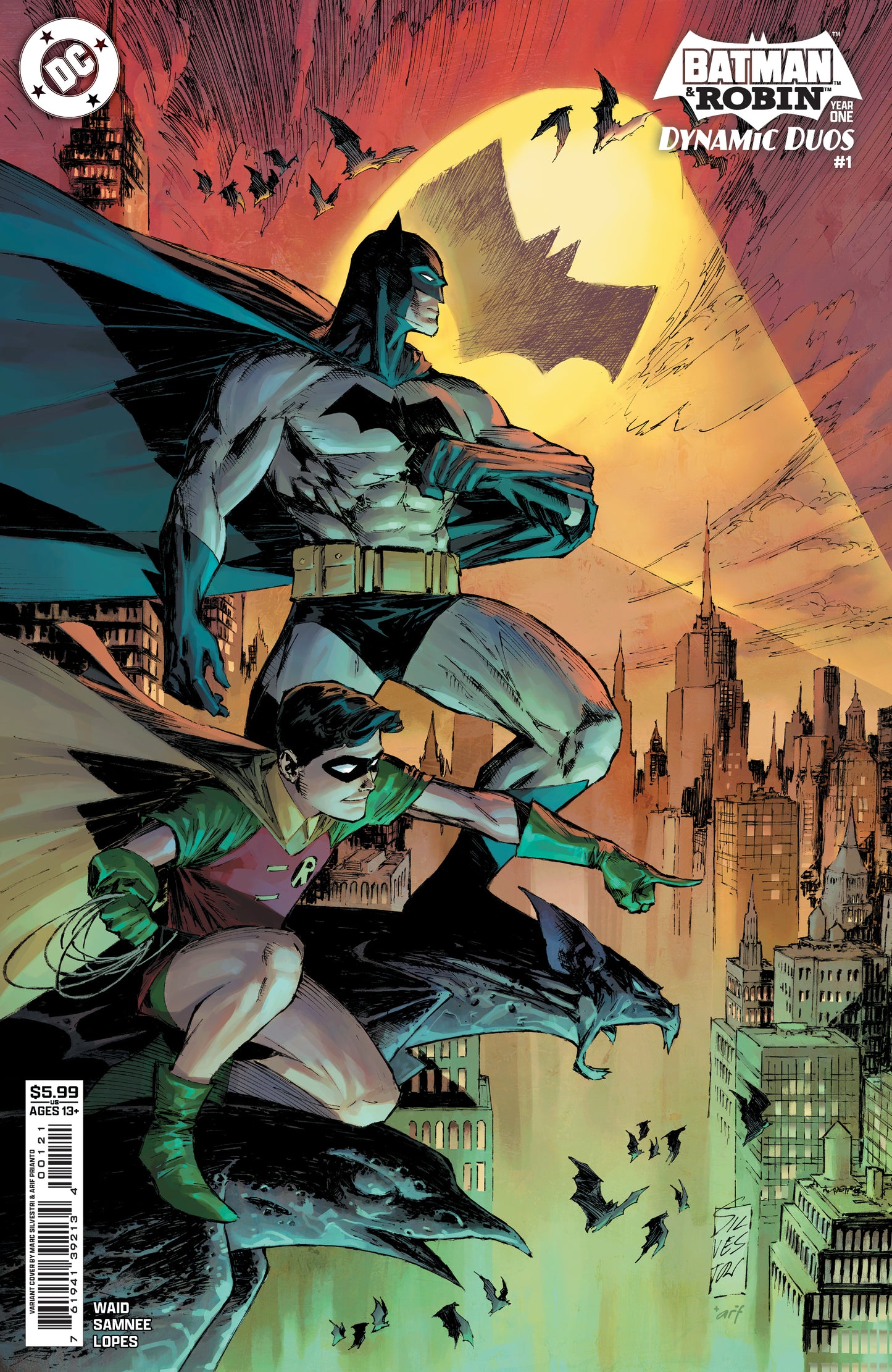 BATMAN & ROBIN YEAR ONE DYNAMIC DUOS #1 (OF 12) CVR B MARC SILVESTRI CARD STOCK VAR - PREORDER (FOC 20/7/26) DUE IN STORE 12/8/26