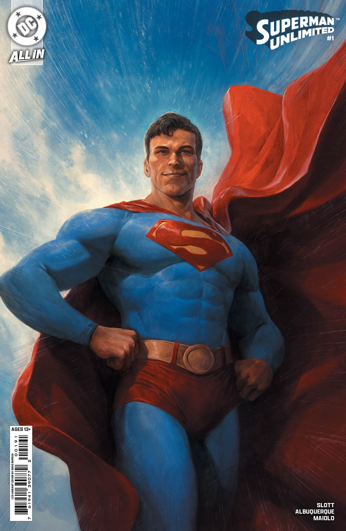 SUPERMAN UNLIMITED #1 CVR J INC 1:25 DAVE RAPOZA CARD STOCK VAR - PREORDER 21/5/25