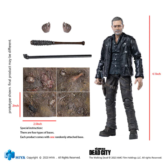 HIYA Exquisite Mini Series 1/18 Scale 4 Inch The Walking Dead Dead City Negan Action Figure PREORDER Q4 24