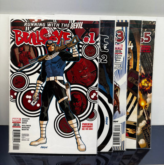 BULLSEYE #1,2,3,4,5 FULL SET ALL COVERS BY DAVE JOHNSON