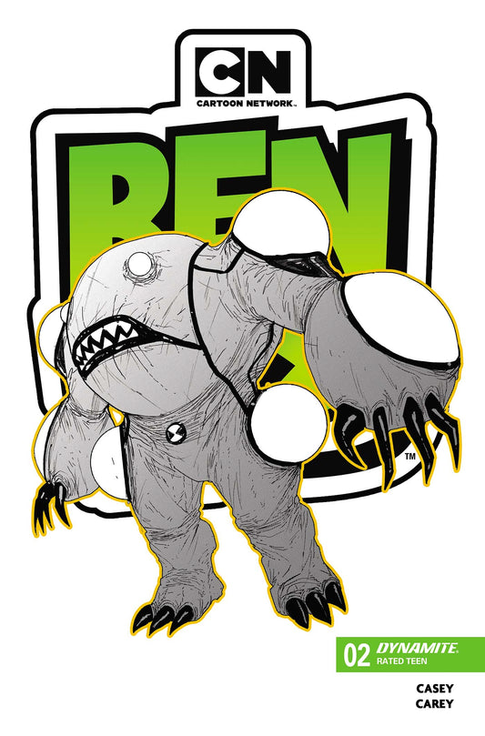 BEN 10 #2 2ND PTG CVR B INC 1:7 ROBERT CAREY B&W VAR  - PREORDER (FOC 15/6/26) - DUE IN STOCK 8/7/26