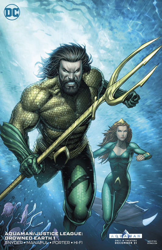 AQUAMAN JUSTICE LEAGUE DROWNED EARTH #1 DALE KEOWN VAR