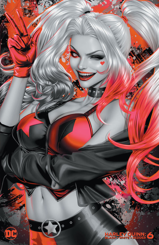 PREORDER 19/12/23 HARLEY QUINN BLACK WHITE REDDER #6 (OF 6) CVR C ARIEL DIAZ VAR