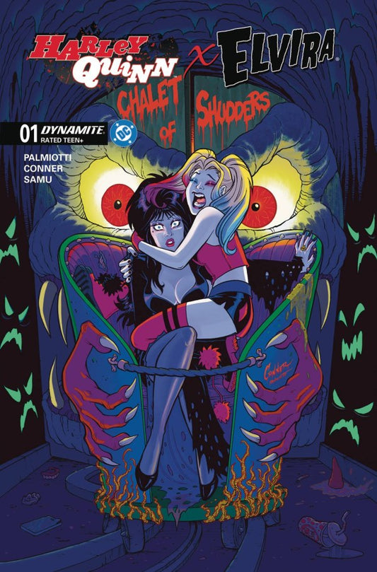 Harley Quinn X Elvira #1 Cover P 1:15 Amanda Conner Ride Foil Variant - PRE-ORDER 1/10/25