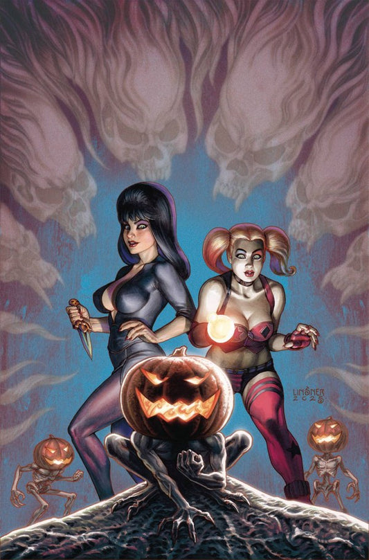 Harley Quinn X Elvira #1 Cover T 1:30 Joseph Michael Linsner Virgin Variant - PRE-ORDER 1/10/25