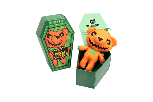 Squash Deddy Bear Plush in Coffin 14cm