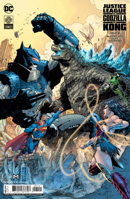 JUSTICE LEAGUE VS GODZILLA VS KONG #1 (OF 7) CVR B JIM LEE & SCOTT WILLIAMS CARD STOCK VAR