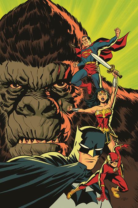 PREORDER 20/2/24 JUSTICE LEAGUE VS GODZILLA VS KONG #5 (OF 7) CVR C MICHAEL CHO CARD STOCK VAR (print marks on cover)