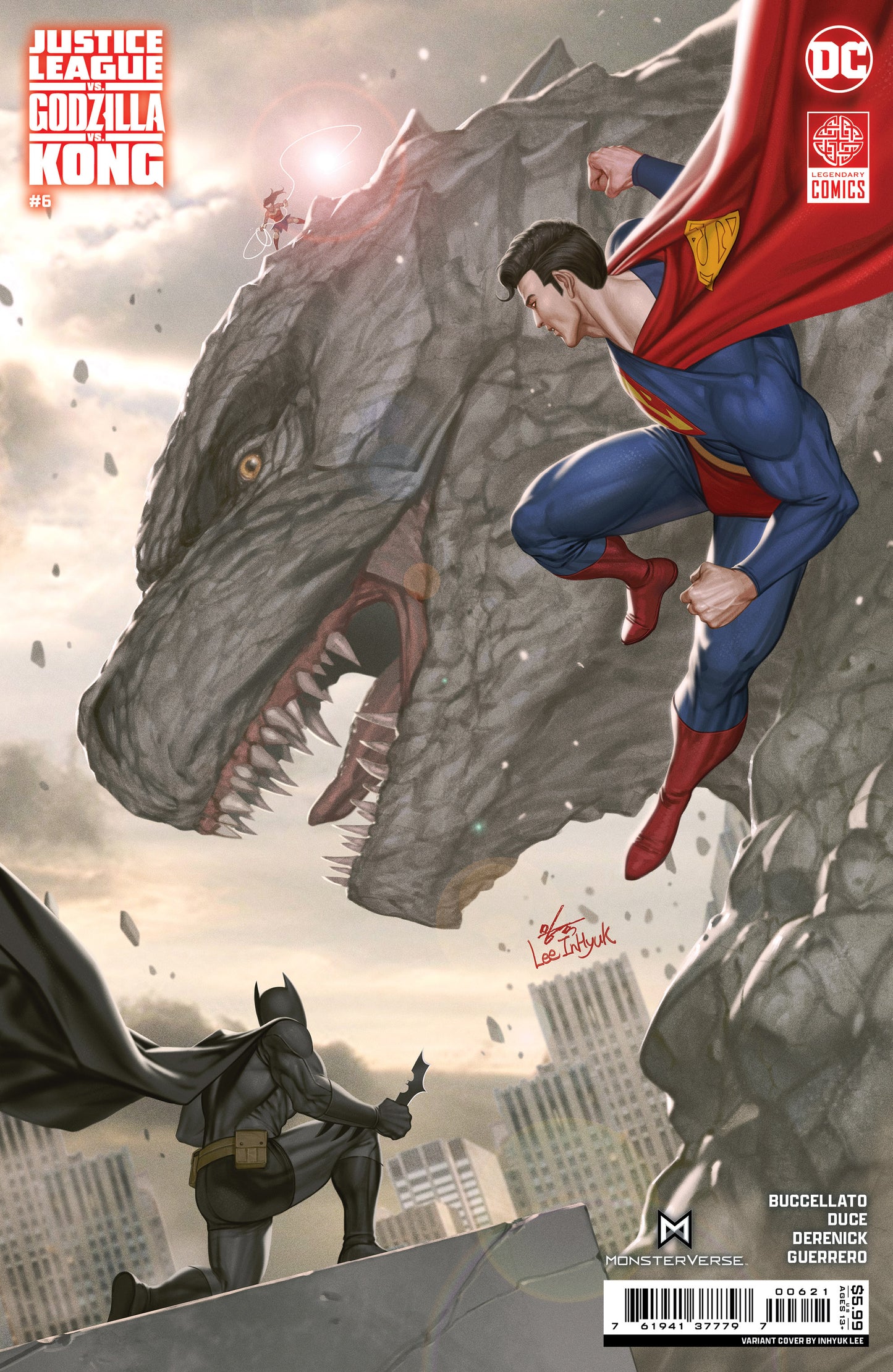 JUSTICE LEAGUE VS GODZILLA VS KONG #6 (OF 7) CVR B INHYUK LEE CARD STOCK VAR - PREORDER 19/3/24