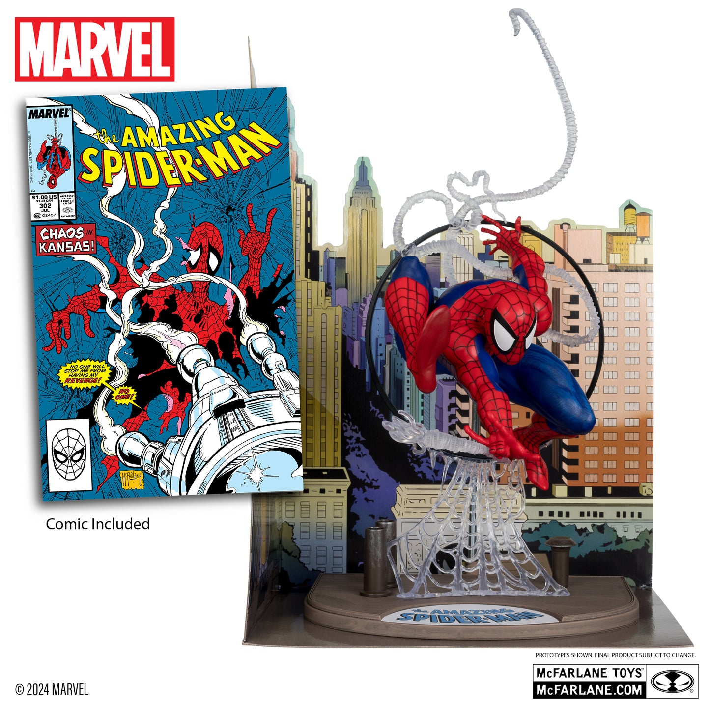 SPIDER-MAN 1:6TH SCALE POSED FIGURE WITH SCENE & COMIC (BASED ON THE AMAZING SPIDER-MAN #301) - PREORDER