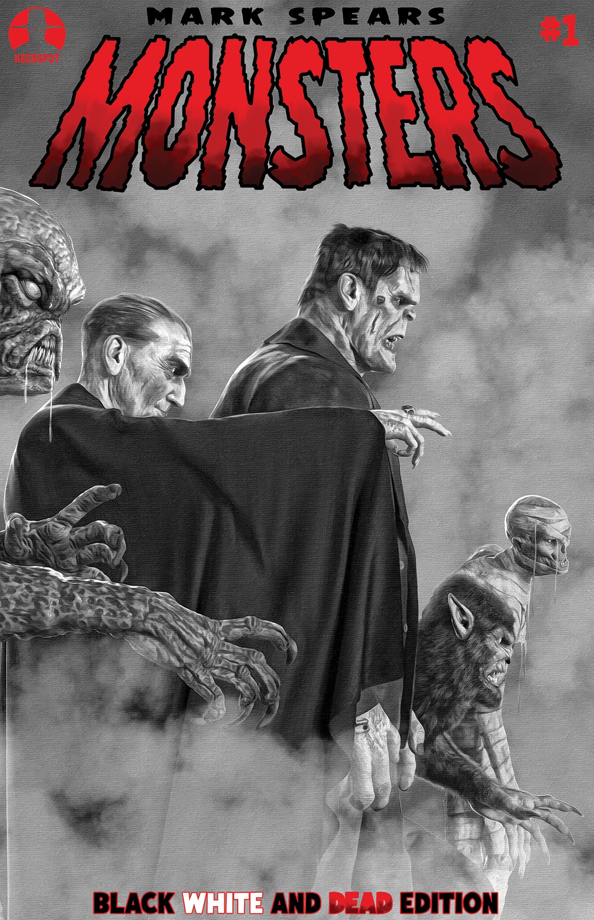 MARK SPEARS MONSTERS #1 7TH PTG BLACK WHITE & DEAD EDITION CVR A MARK SPEARS BLOOD SEEKERS - PREORDER (FOC 7/9/26) DUE IN STORE 16/9/26