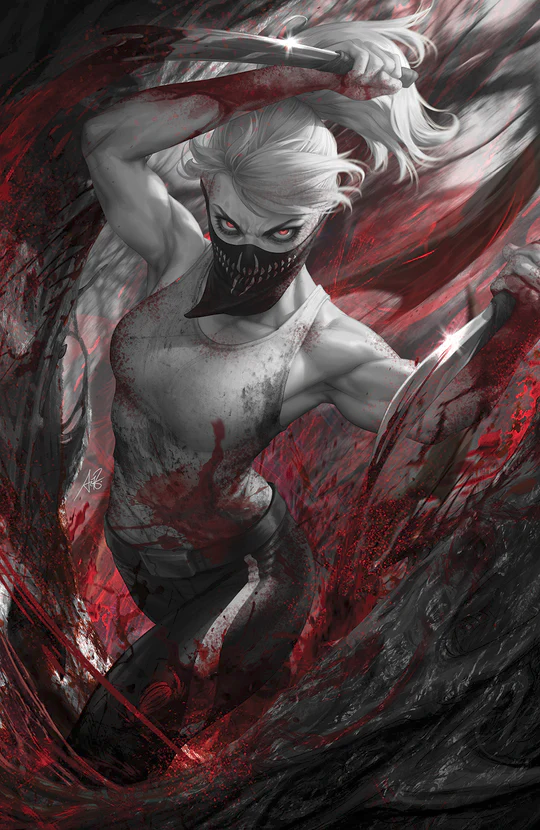 SOMETHING IS KILLING THE CHILDREN #36 CVR J ARTGERM BLACK WHITE & RED THANK YOU VAR - 1 PER STORE