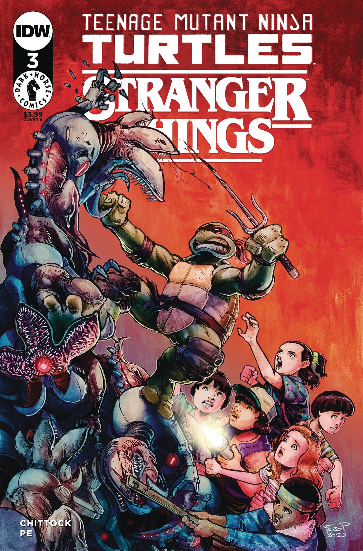 TEENAGE MUTANT NINJA TURTLES X STRANGER THINGS #3 CVR A PE