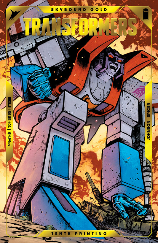 TRANSFORMERS #1 10TH PTG CVR B WARREN JOHNSON & SPICER STARSCREAM GOLD FOIL EMBOSS - PREORDER