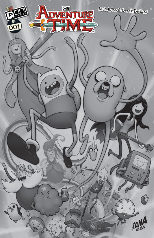 ADVENTURE TIME (2025) #1 CVR L INC 1:100 DAVID NAKAYAMA B&W VAR - PREORDER 9/4/25