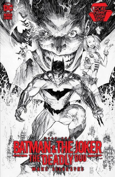 BATMAN & JOKER DEADLY DUO #1 (OF 7) LCSD 2022 FOIL CARD STOCK B&W VAR  (MR)