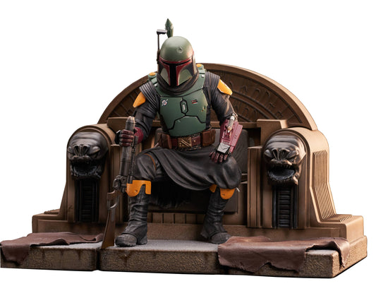 STAR WARS PREMIER COLLECTION MANDALORIAN BOBA FETT ON THRONE STATUE