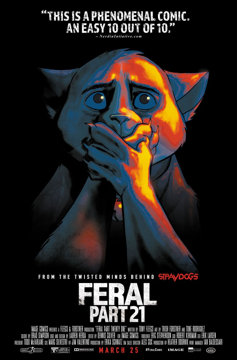 Feral #21 Cover B Tony Fleecs Don't Breathe Homage Variant