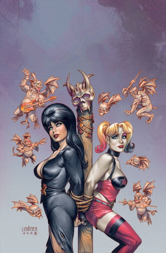Harley Quinn X Elvira #2 Cover Q 1:20 Joseph Michael Linsner Virgin Variant