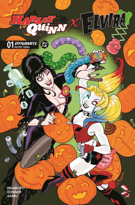 Harley Quinn X Elvira #1 Cover F Amanda Connor Foil Variant - PRE-ORDER 1/10/25