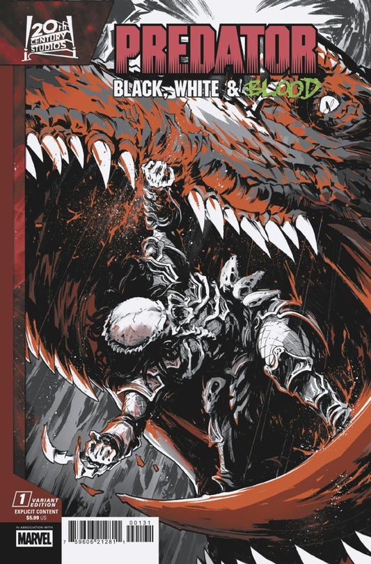 Predator: Black, White & Blood #1 Paolo Villanelli Variant - PRE-ORDER ETA 9/7/25