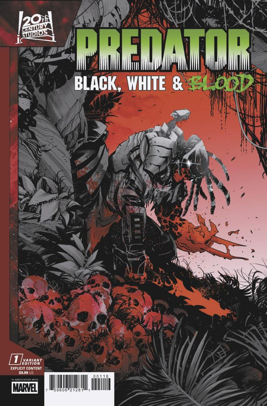 Predator: Black, White & Blood #1 1:25 Federico Vicentini Variant - PRE-ORDER ETA 9/7/25