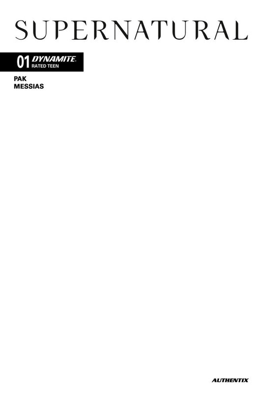 Supernatural #1 Cover G Blank Authentix Variant - DUE 31/10/25
